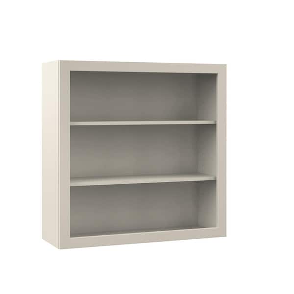 Hampton Bay Designer Series Melvern 36 in. W x 12 in. D x 36 in. H Assembled Shaker Wall Open Shelf Kitchen Cabinet in Cloud