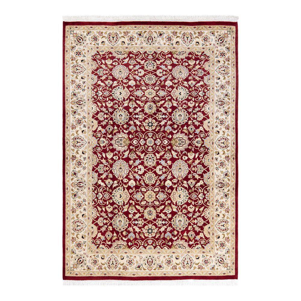 Hand-Knotted Red Wool 4' x 6' Oriental Area Rug