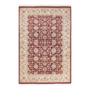 Mogul One-of-a-Kind Traditional Red 4 ft. 1 in. x 6 ft. Oriental Area Rug