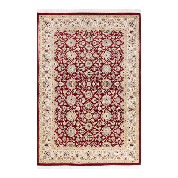 Mogul One-of-a-Kind Traditional Red 4 ft. 1 in. x 6 ft. Oriental Area Rug