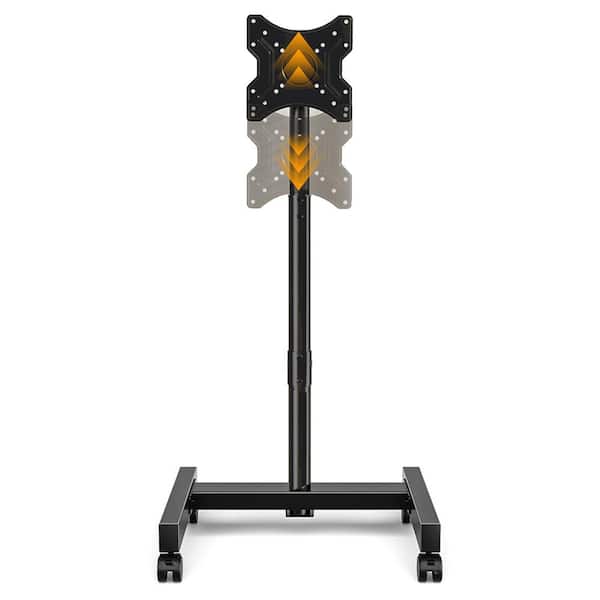 13-50 Inch Portable Rolling TV Stand Mobile Cart with Tilting and Rotating Portrait to Landscape Height Adjustable