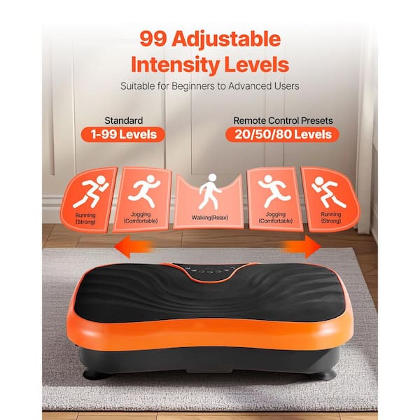 SVOPES Orange vibration plate exercise machine. Full-body vibrating platform  with resistance bands for home workouts. WFSKZDJCSXXKC3P8P001V1-250428