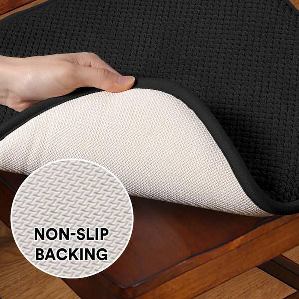 Set Of 2 Memory Foam Chair Pads By Popular Bath | Solid Polyester Cushions For Comfort