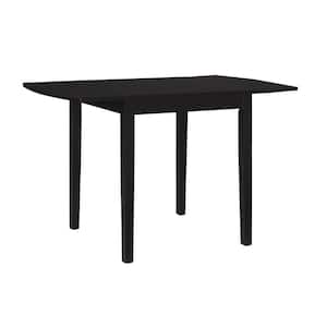 Hubbard 48 in. L Square Black Wood Top Dropleaf Table (Seats 4)