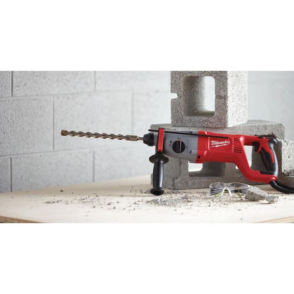 Milwaukee Amp Corded in. SDS D-Handle Rotary Hammer w/7 Amp Corded 4-1/2  in. Small Angle Grinder with Sliding Lock-On Switch 5262-21-6130-33 The  Home Depot