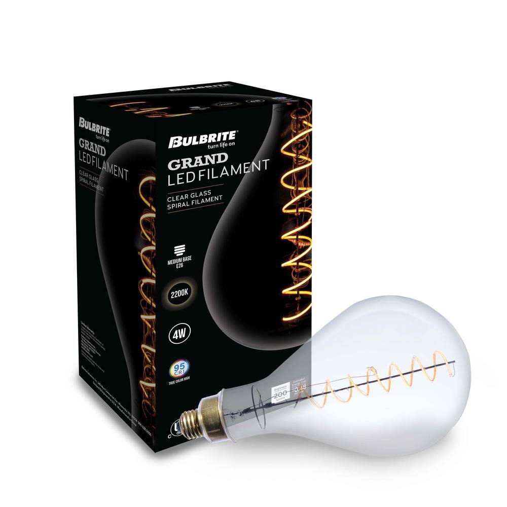 Oversized Clear Spiral Filament LED Edison Bulb, 12.68 inches