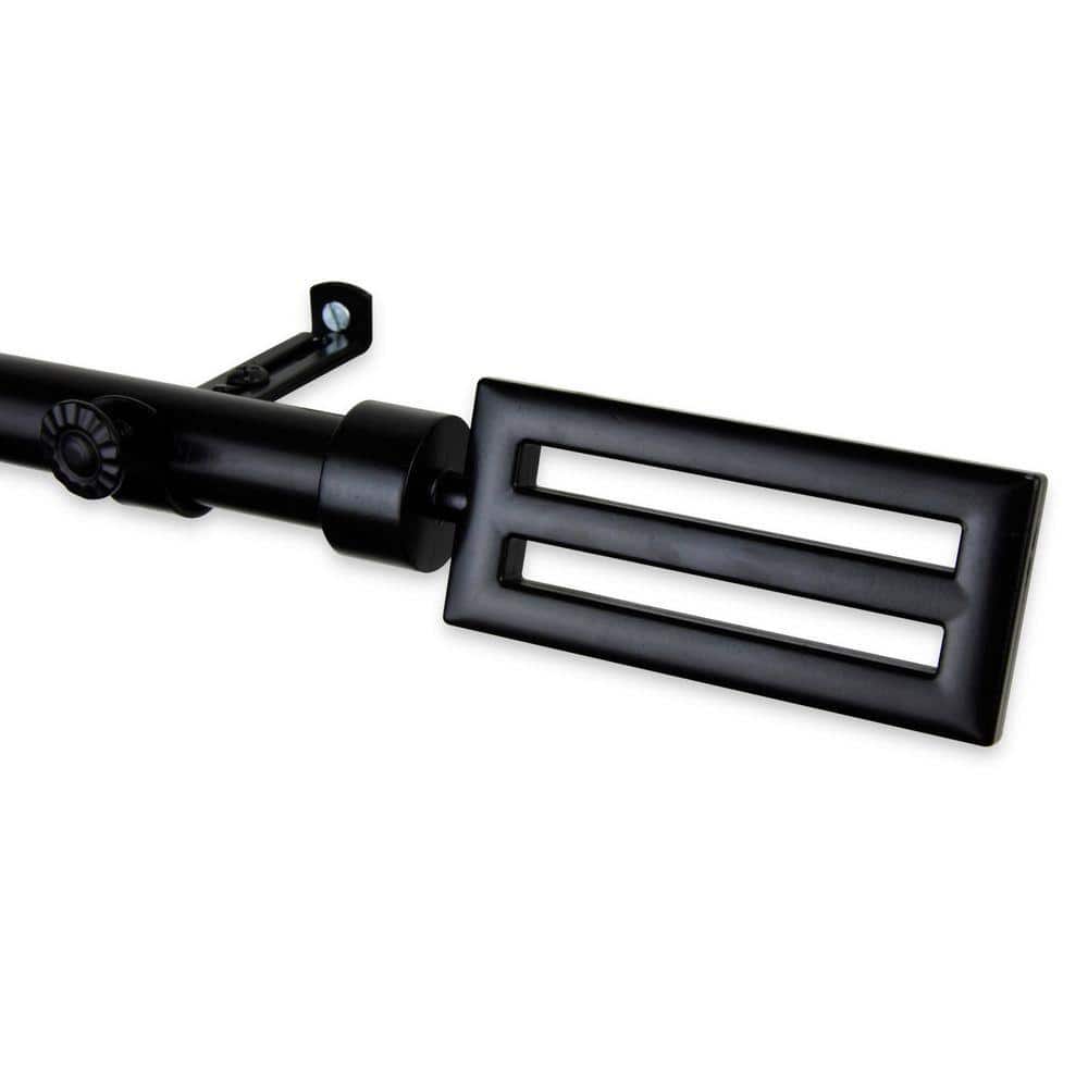 120 in. - 170 in. Telescoping Single Curtain Rod Kit in Black with Sterling Finial price history on PriceWatchPro