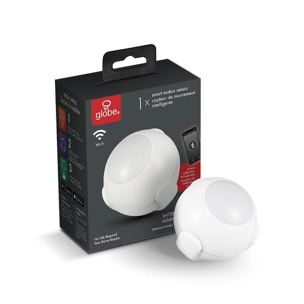 Globe Electric Wi-Fi Smart Wireless Motion Detector, No Hub Required, Battery Operated in White