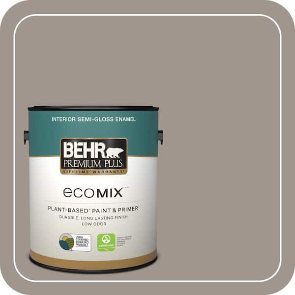 1 gal. #PPF-31 Pebbled Path Semi-Gloss Enamel EcoMix Plant-Based Interior Paint & Primer