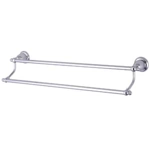 English Vintage 18 in. Wall Mount Dual Towel Bar in Polished Chrome