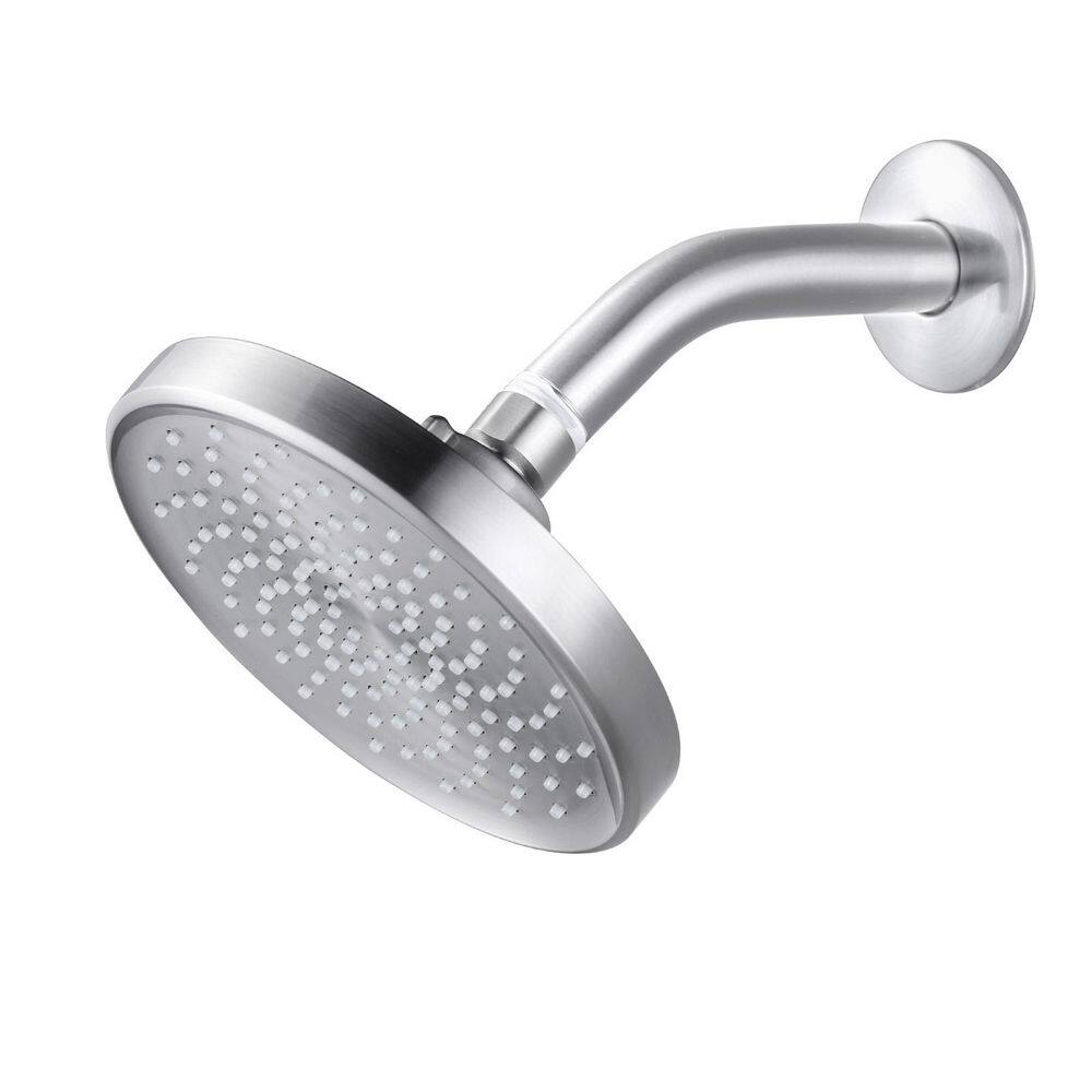 1-Spray Patterns with 1.8 GPM 6 in. Wall Mount Rain Fixed Shower Head in Brushed Nickel price history on PriceWatchPro