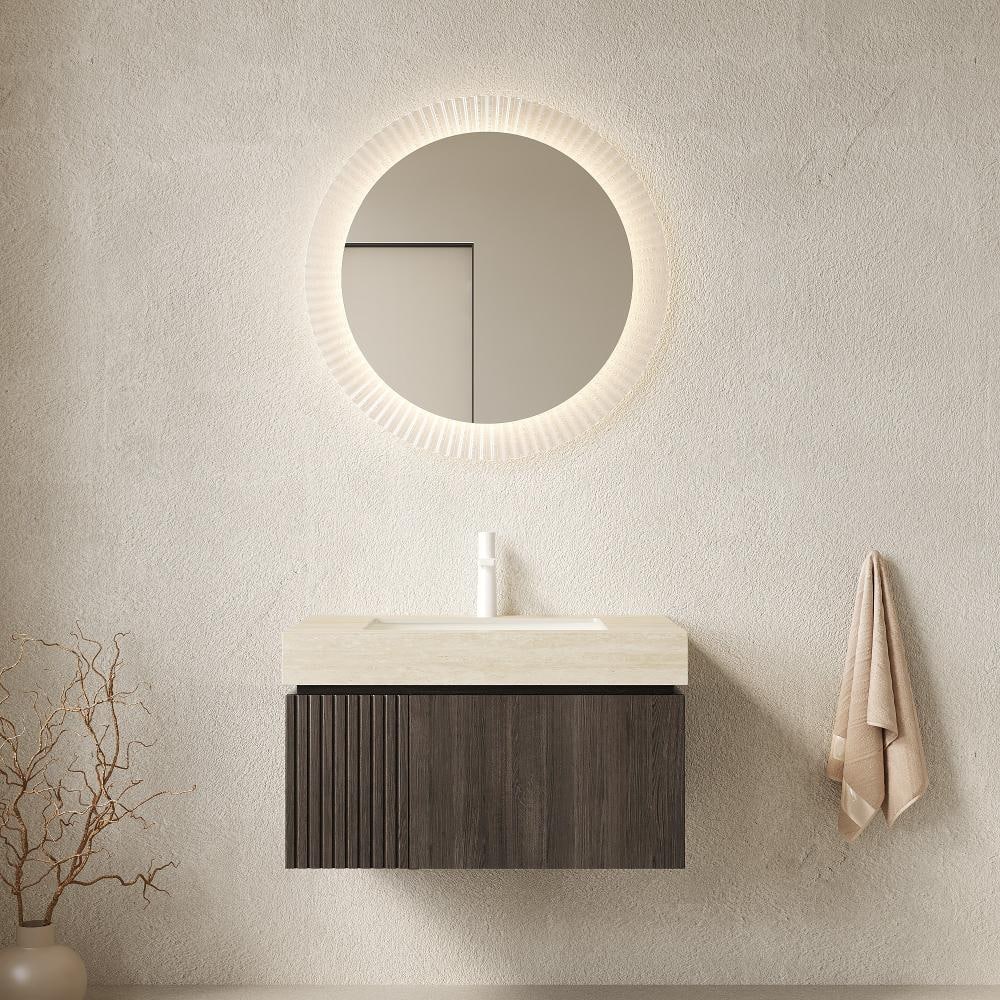 30 in.Single Sink Espresso Floating Bathroom Vanity,Beige Top,Ceramic Basin,Soft-close Door&Drawer price history on PriceWatchPro
