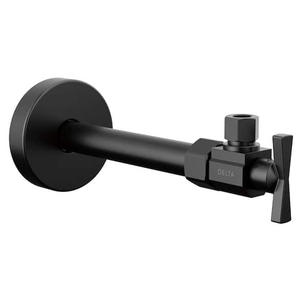 1/2 in. x 7.56 in. L Matte Black Brass Angled Supply Stop Valve