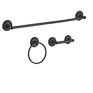 3 -Piece Bath Hardware Set with Included Mounting Hardware in Black