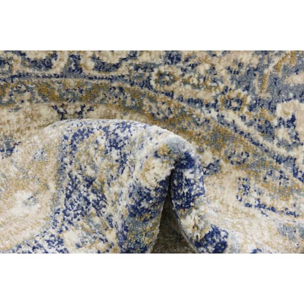 Augustus Turin Blue 5' 0 x 5' 0 Round Rug