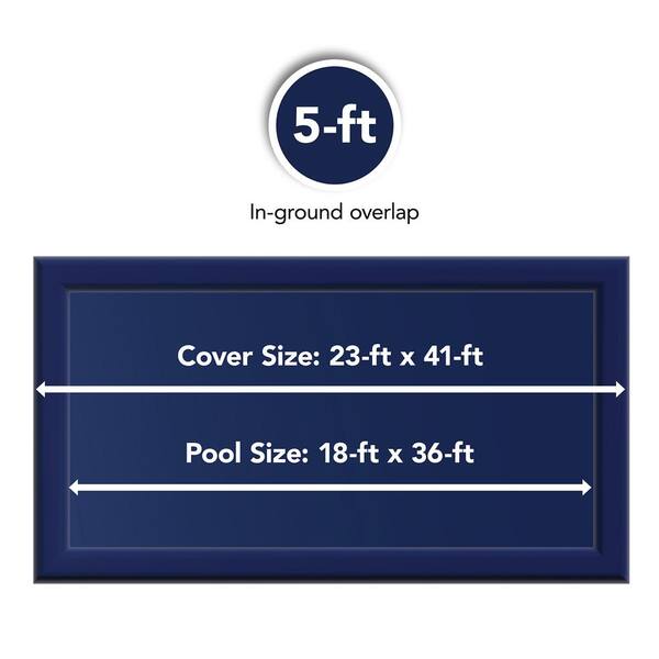 Blue Wave 15-Year 18 ft. x 36 ft. Rectangular Royal Blue In Ground Winter  Pool Cover BWC962 - The Home Depot