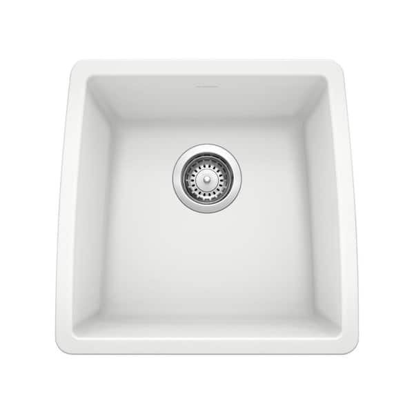 Blanco Performa Undermount Granite Composite 17.5 in. x 17 in. Single Bowl Kitchen Sink in White