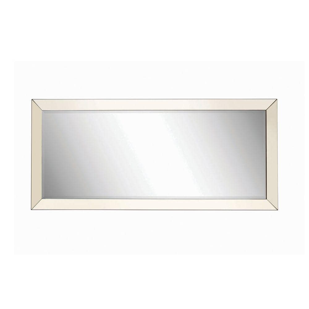 Rectangular Silver Beveled Edge Floor Mirror 70"