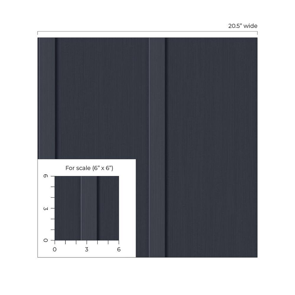 Dark Blue Faux Board and Batten Pre-pasted Wallpaper