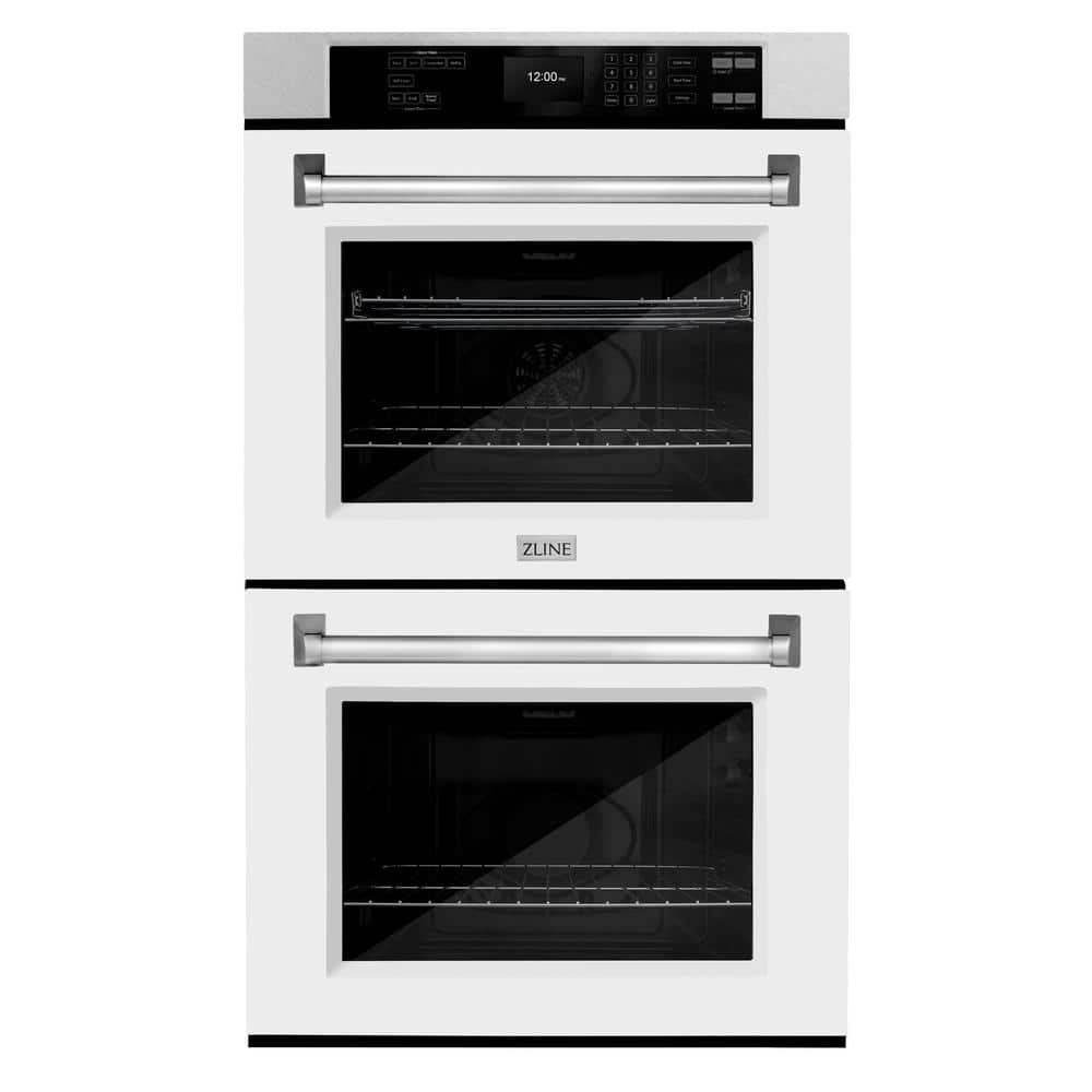 Professional 30 in. Electric Double Wall Oven with Convection in Fingerprint Resistant Stainless Steel and White Matte