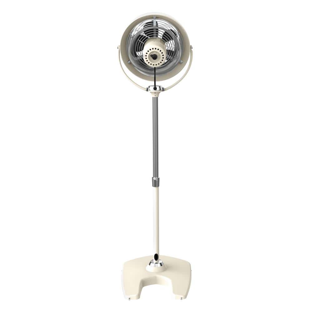 Vintage White Adjustable Metal Cooling Fan with Three Speed Settings