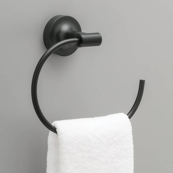 Voisin Wall Mount Round Open Towel Ring Bath Hardware Accessory in Matte Black