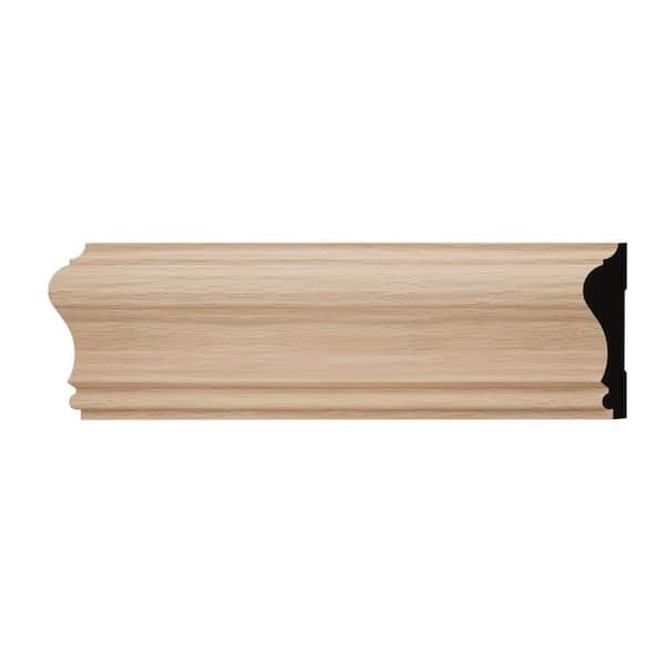 Ekena Millwork WM390 0.69 in. D x 2.63 in. W x 6 in. L Wood (Red Oak) Chair Rail Sample
