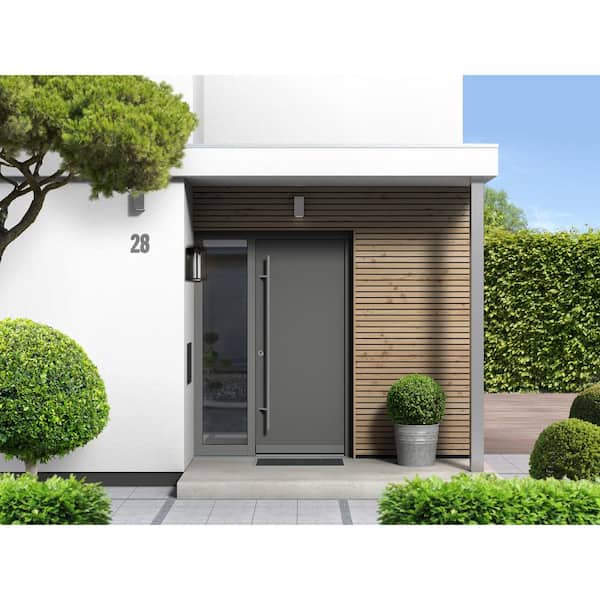 Walker Hill 7.52 in. W x 15 in. H 1-Light Matte Black LED Outdoor Wall Lantern Sconce with Clear Seedy Glass Shade