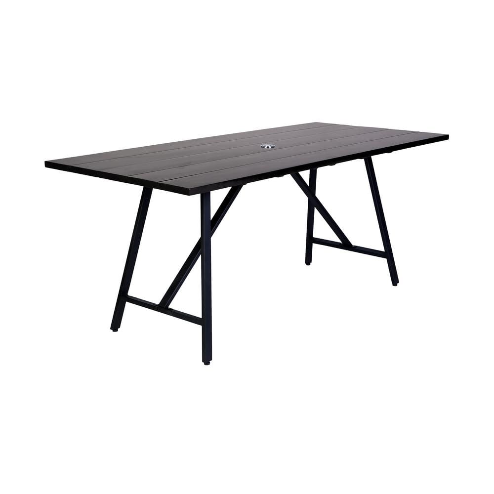 8-Person Dark Eucalyptus Wood and Gray Rope Outdoor Dining Set