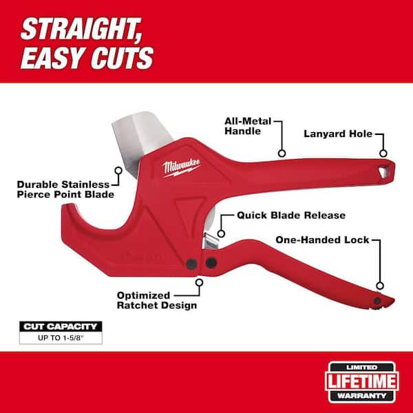 Ratcheting Tubing Cutter, Tubing Cutter 1/4 to 7/8, 2 in 1 Close