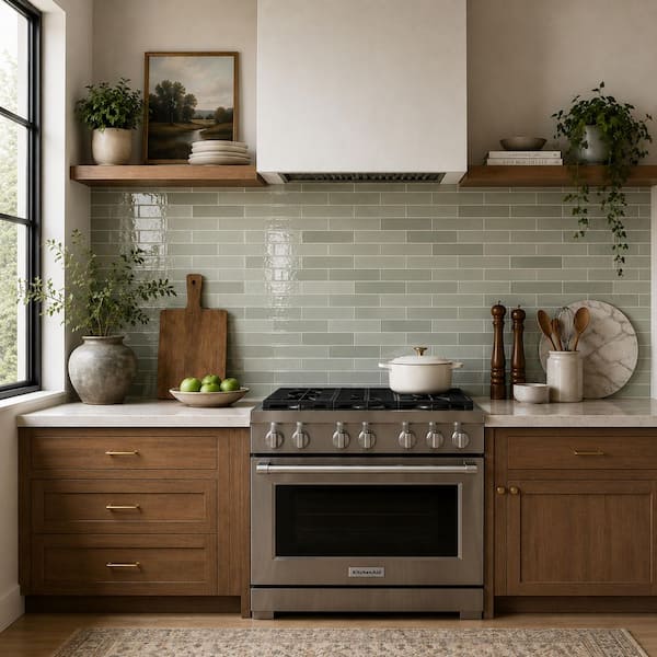 Lakeview Jade Glossy Jade Ceramic Subway Tile 3 in. x 12 in., Wall (5.5 sq. ft./Case)