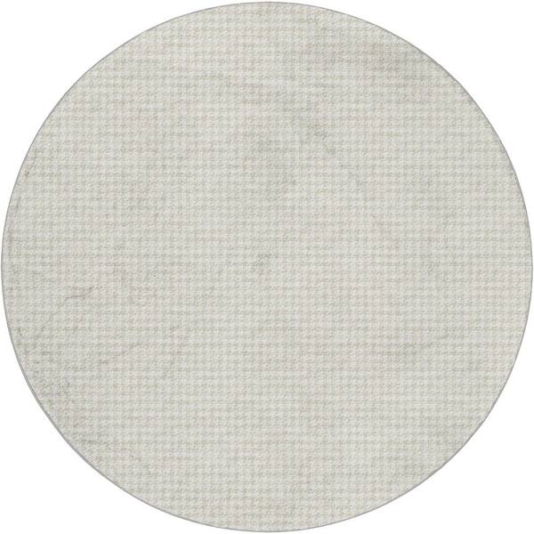 Dream Shag Premium Machine Washable Abstract ADS137 Linen 8 ft. x 8 ft. Round Rug