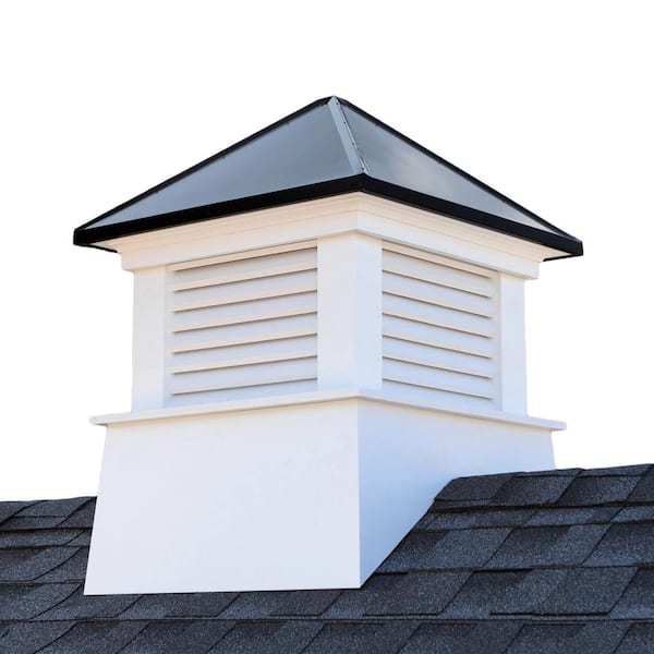 Good Directions Manchester 22 in. x 22 in. x 27 in. H Square Vinyl Cupola with Black Aluminum Roof