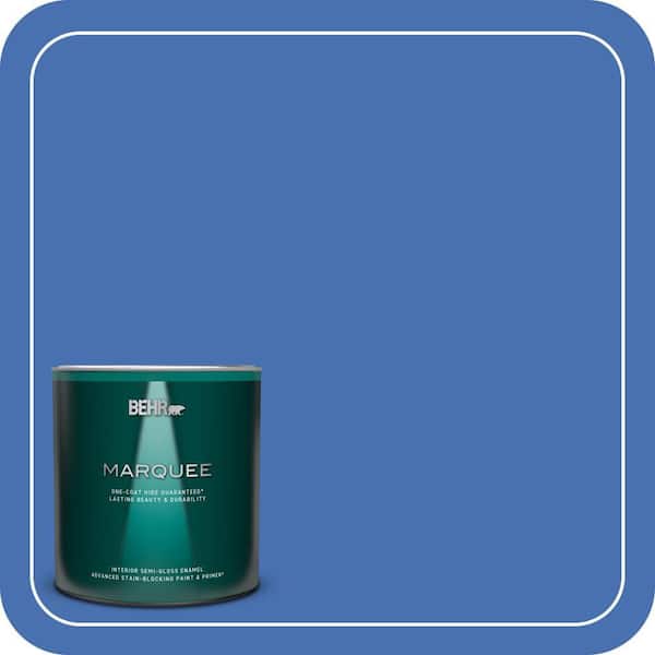 BEHR MARQUEE 1 qt. Home Decorators Collection #HDC-SM16-07 Croquet Blue Semi-Gloss Enamel Interior Paint & Primer