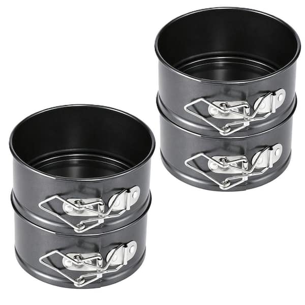 Wudkey 4 in. Mini Springform Pan Set, 4-Piece Small Nonstick Cheesecake Pan for Mini Cheesecakes, Pizzas and Quiches