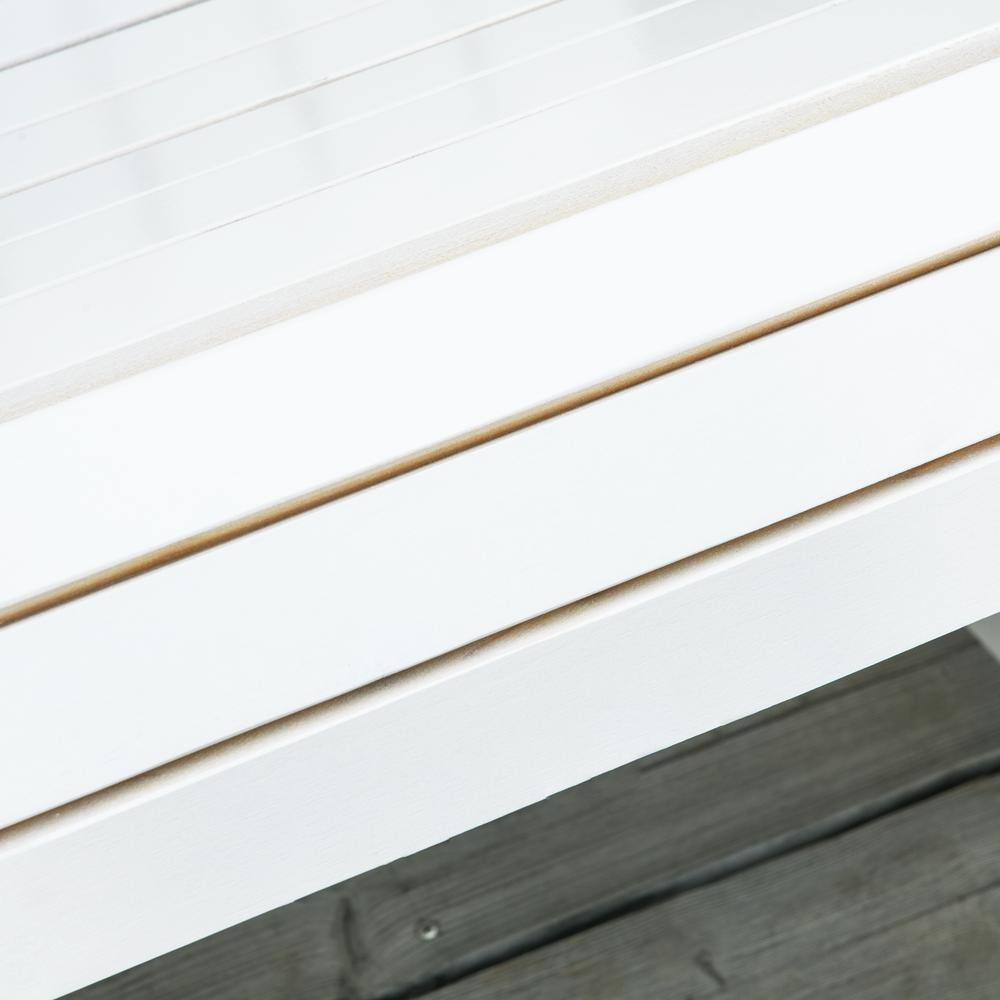 White Wooden Adirondack Rocking Chair with Arms for Outdoor