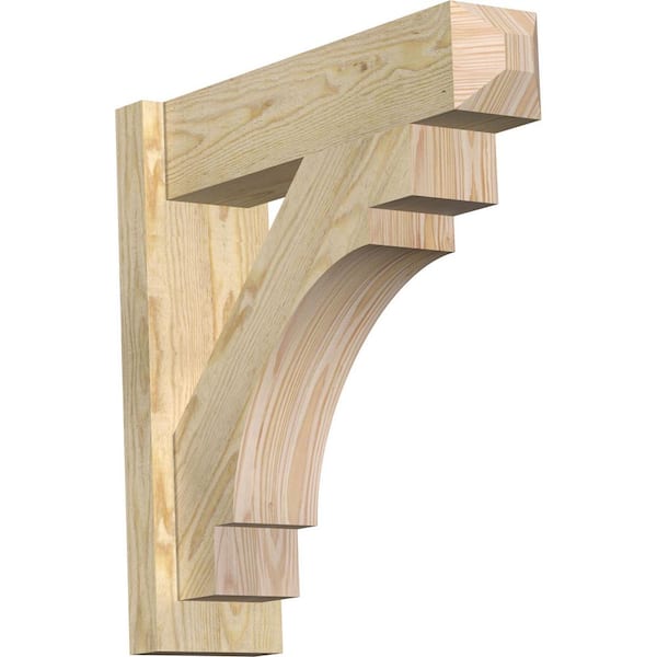 Ekena Millwork 6 in. x 22 in. x 22 in. Douglas Fir Merced Craftsman Rough Sawn Outlooker