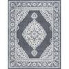 Tayse Rugs Madison Medallion Dark Gray 5 ft. x 7 ft. Indoor Area Rug MDN3841 5x7