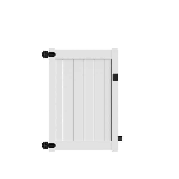 Barrette Outdoor Living Bryce and Washington Series 4 ft. W x 5 ft. H White Vinyl Walk Fence Gate Kit