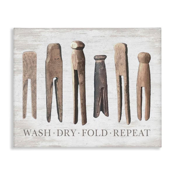 Rustic Laundry Phrase by Lettered and Lined Unframed Graphic Art Print Typography 36 in. x 48 in.