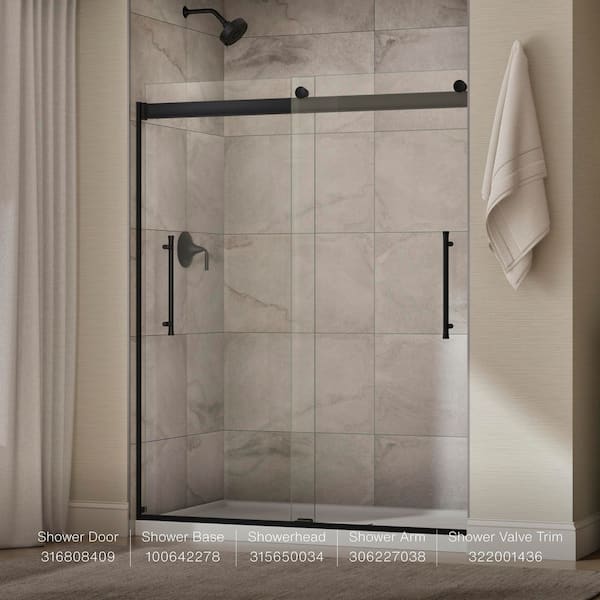 KOHLER Elmbrook 55-60 in. W x 74 in. H Sliding Frameless Shower