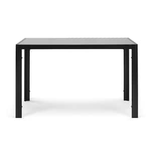 Metal Outdoor Dining Table tempered glass-topped dining table