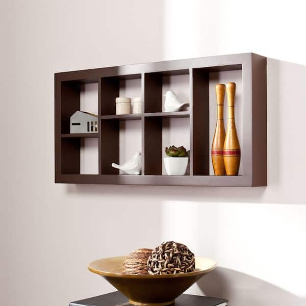 Southern Enterprises 24 in. W Melvin Display Shelf in Chocolate