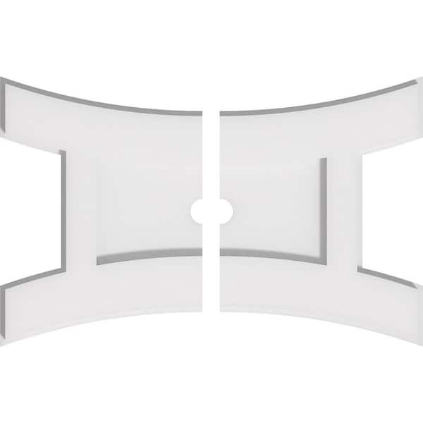 Ekena Millwork 16 in. x 10.62 in. x 1 in. Haven Architectural Grade PVC Contemporary Ceiling Medallion (2-Piece)