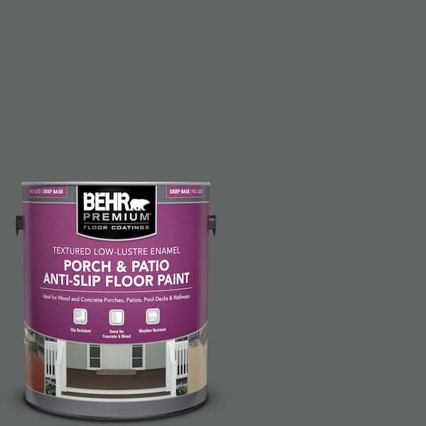BEHR PREMIUM 1 gal. #BXC-41 Charcoal Textured Low-Lustre Enamel Interior/Exterior Porch and Patio Anti-Slip Floor Paint