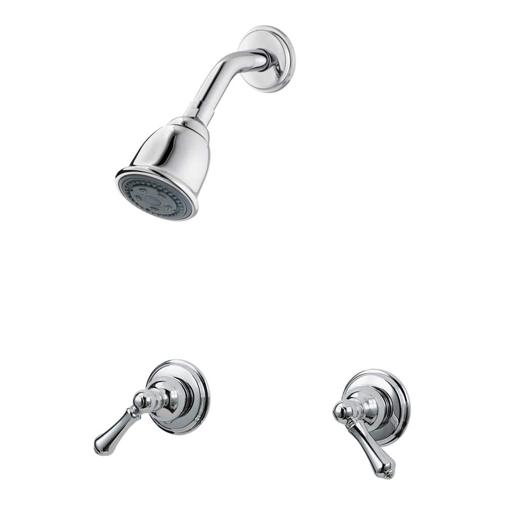 Polished Chrome Dual Function Wall Mounted Tub and Shower Faucet