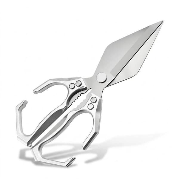 Heavy Duty High Carbon Steel Kitchen Shears with Ergonomic Handle for Cutting Chicken Meat Seafood Bone 1-Piece All