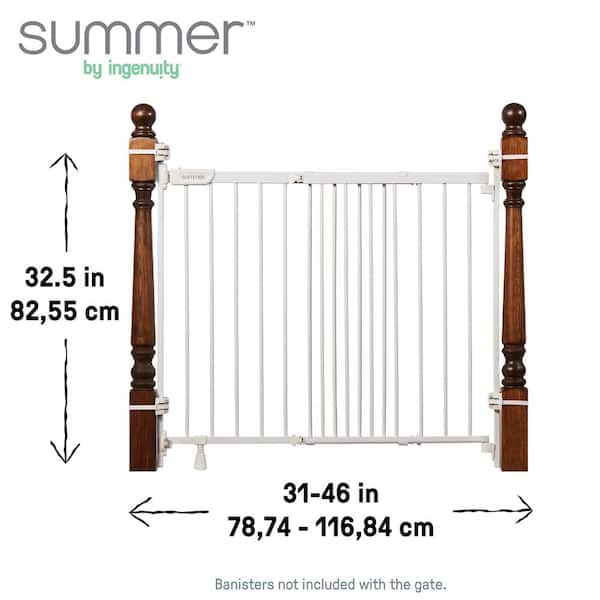 Ingenuity Stairway Plus 46W Series Pet and Baby Gate, 32 in.-48 in. Wide, 32.5 in. Tall, Pressure or Hardware Mounted