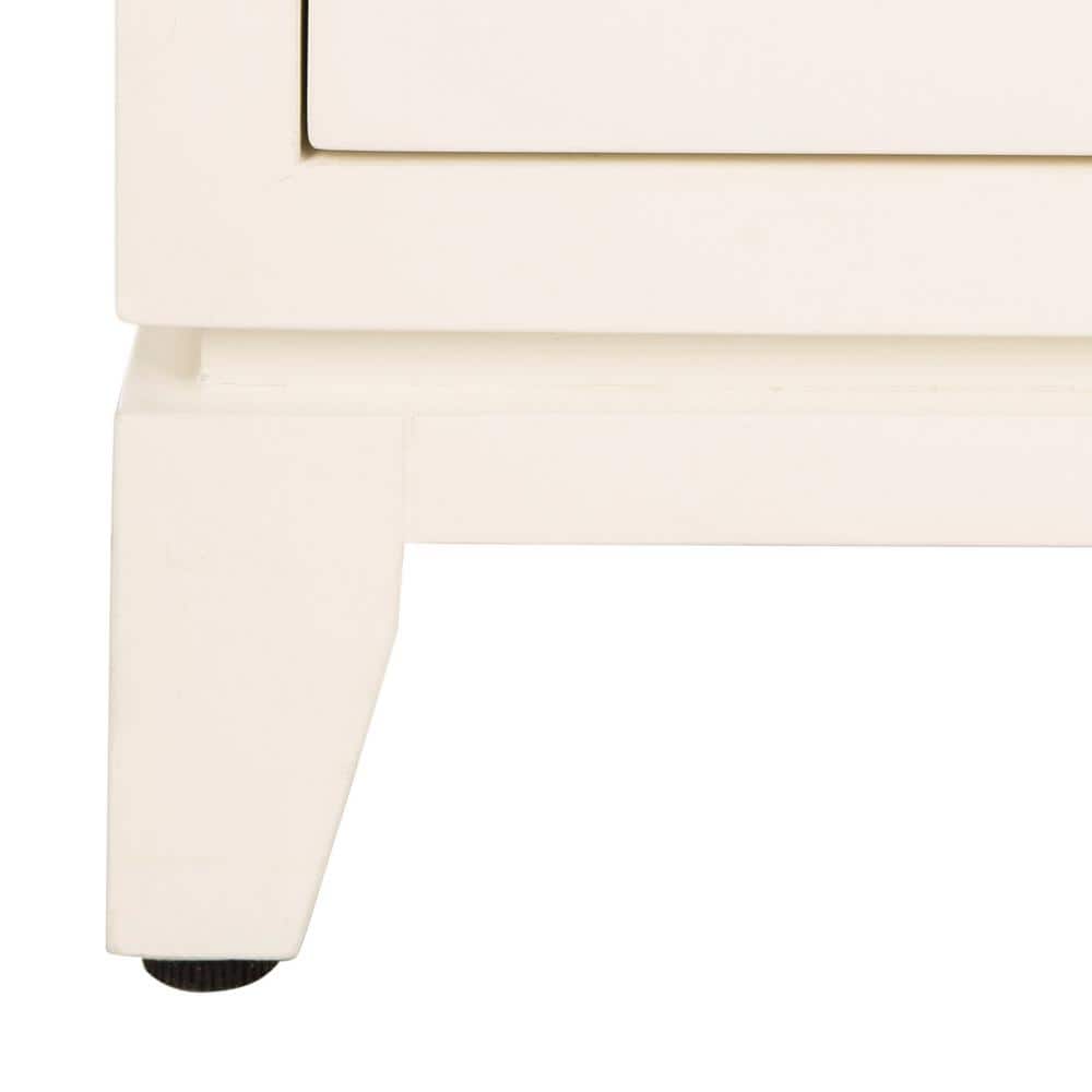 White and Brass Mid-Century 2-Door 1-Drawer Chest