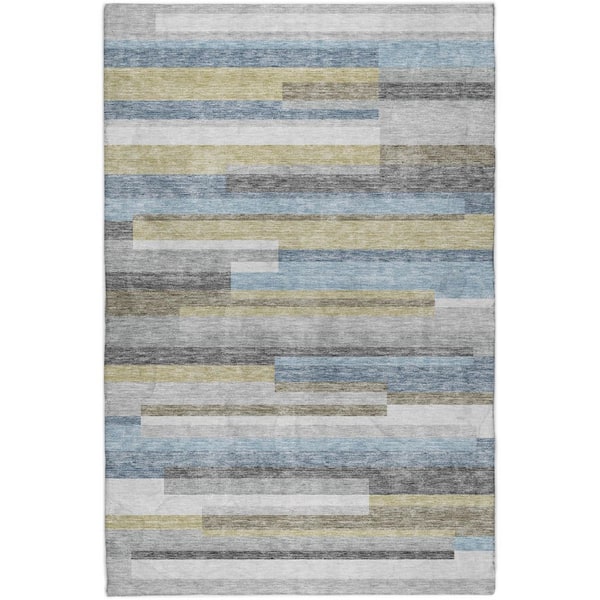 Dream Shag Premium Machine Washable Abstract ADS766 Gray 5 ft. x 7 ft. 6 in. Area Rug